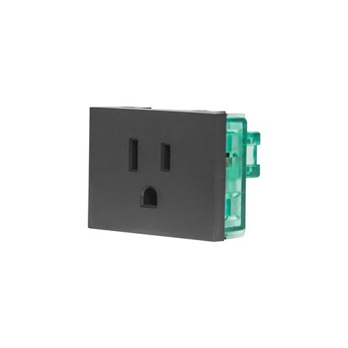 Modulo Toma Tipo Americano C/Tierra - Gris