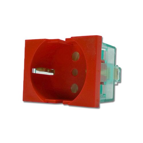 Modulo Toma Schuko P/Energia Estabilizada - Rojo