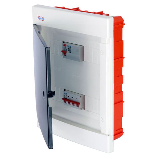 Caja Para Tm 24 Polos Embutir Ip40 Tapa Fume Luxury 400X312X105