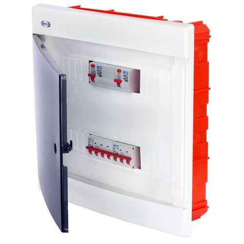 Caja Para Tm 36 Polos Embutir Ip40 Tapa Fume Luxury 400X420X109