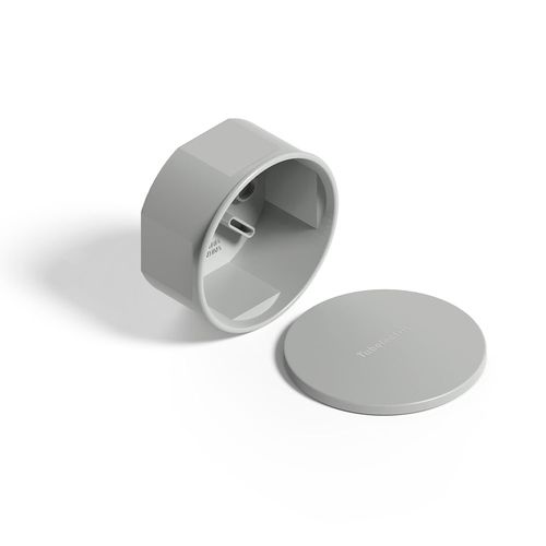 Caja Octogonal Chica De Sobreponer Con Tapa Gris