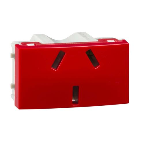 Toma C/Tierra P/Tension Estable 10A Base Rojo