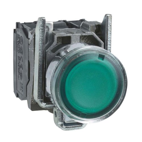 Pulsador Luminoso Led 24Vca/Cc 1Na+1Nc Verde