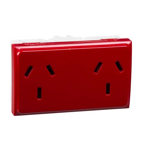 Toma C/Tierra Doble Rojo P/Tension Estable 10A Roda Rojo