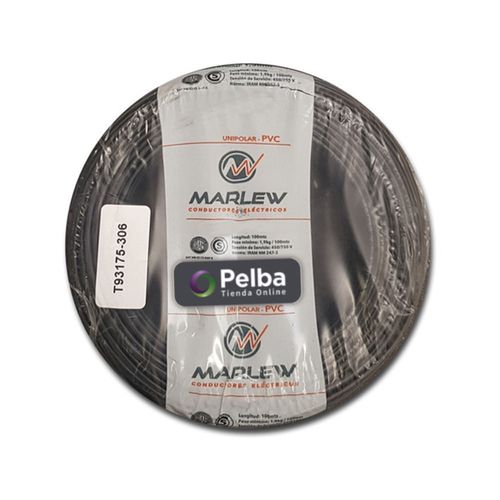 Rollo De Cable Unipolar 1X2.50Mm Marlew Negro Rollo 100Mts