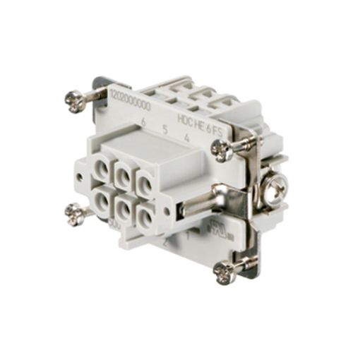 Ficha Multipolar Nucleo Hembra De 6 Polos Hdc He 6 Fs