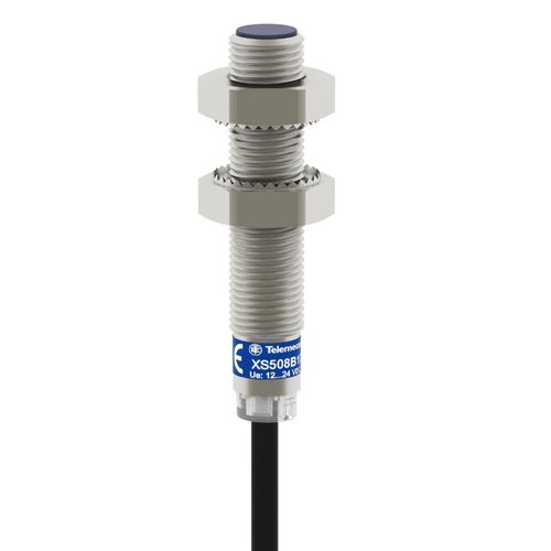 Sensores de proximidad inductivos XS, sensor inductivo XS5 M8, L33mm, inoxidable, Sn1,5 mm, 12...24 VDC, cable 2 m