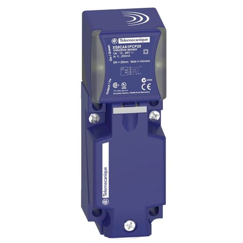 Sensores de proximidad inductivos XS, sensor inductivo XS8 40x40x117, PBT, Sn20 mm, 12...48 VDC, terminales