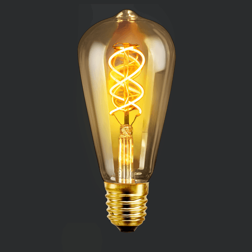 Antique Led St64 Spiral 4W Uc* Ambar E27