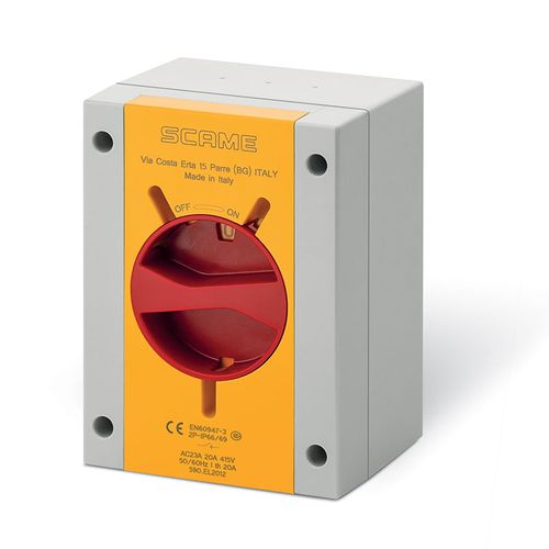 Interrp. Secc. 20A 4P Ip66/Ip69 110X150X87Mm Y1 Emergencia Amarillo/Rojo Gw 650°C Ik09  Serie Isolators