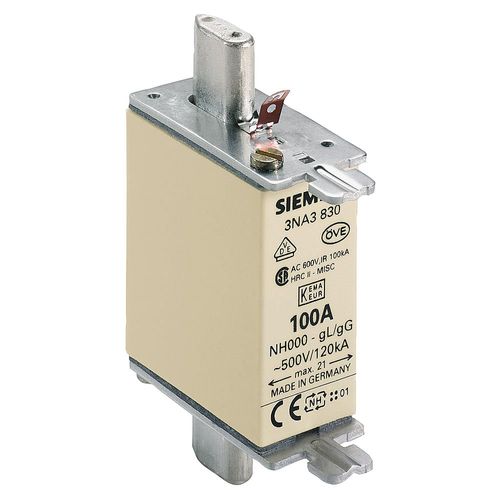 Fusible SIEMENS SENTRON NH NH000 100A  3NA3830