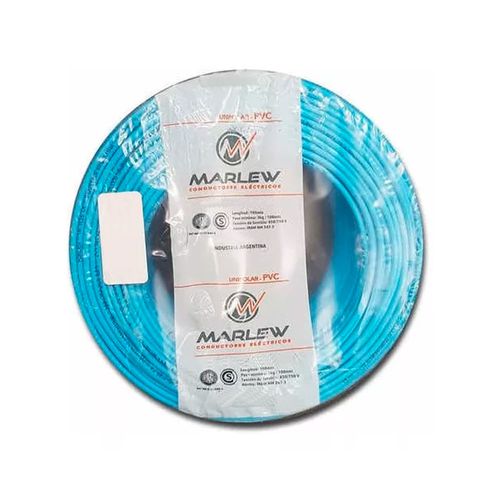 Cable Unipolar 1x2.5 Mm Marlew Celeste (rollo 100mts)