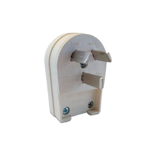 Ficha Macho Bipolar C/Tierra 250V 20A Marfil Lateral