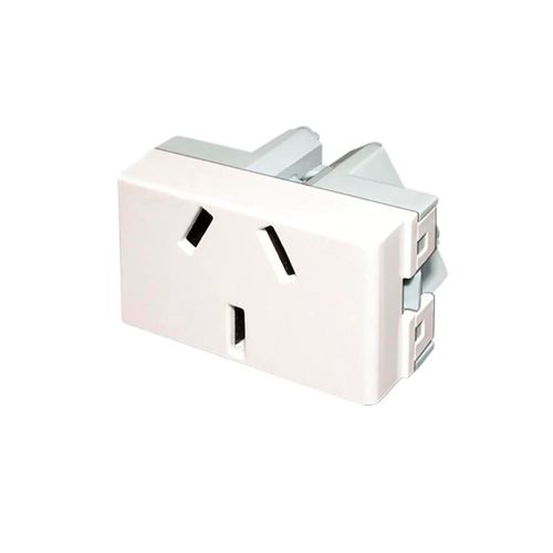 Tomacorriente Bipolar+Tierra 10A (Nuevo) Blanco