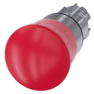 Pulsador Golpe De Puño De Emergencia Sirius Act 40Mm Metalico S/Contactos Ip69K Rojo Pulsar-Girar 3S