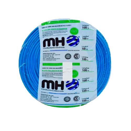 Rollo De Cable Unipolar 1X1,50Mm  Celeste X 100 Mts