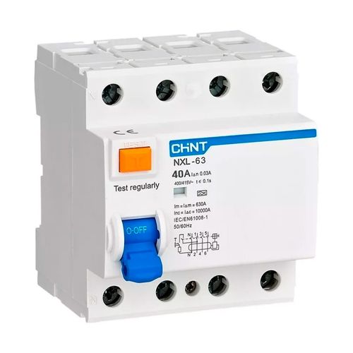 Diferencial Tetrapolar Chint Nxl, 40A - 30Ma - Clase Ac - 6Ka