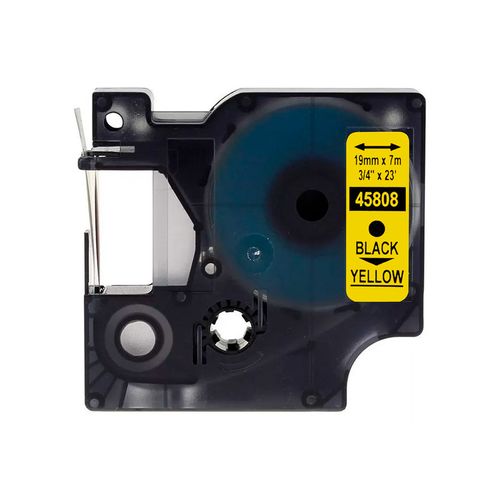 Cinta D1 Plastico Amarillo Letra Negra 19Mm X 7M