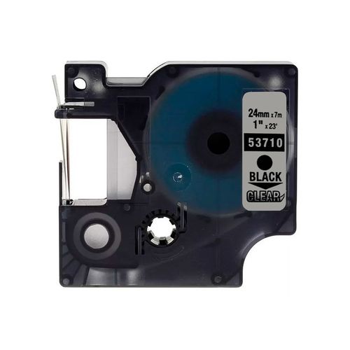 Cinta D1 Plastico Transparente Letra Negra 24Mm X 7M