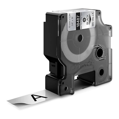 Cinta Poliester Metalizada Letra Negra 19Mm X 5,5M