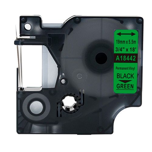 Cinta Rhino Vinilo Verde Letra Negra 19Mm X 5,5M