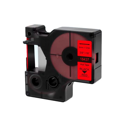 Cinta Rhino Vinilo Rojo Letra Negra 9Mm X 5,5M