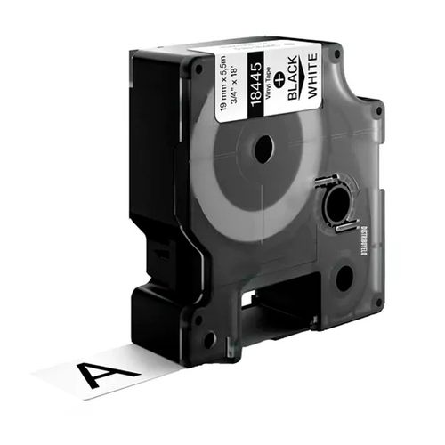 Cinta Rhino Vinilo Blanco Letra Negra 19Mm X 5,5M