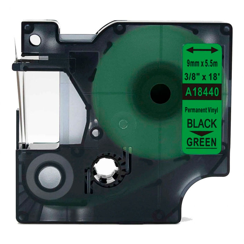 Cinta-Rhino-Vinilo-Verde-Letra-Negra-9Mm-X-55M