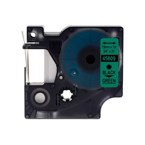 Cinta D1 Plastico Verde Letra Negra 19Mm X 7M