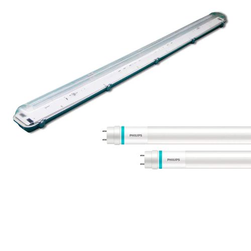 Combo Led 2x36w Ip65 + 2 Tubo T8 16w 1200mm Luz Blanco Frío